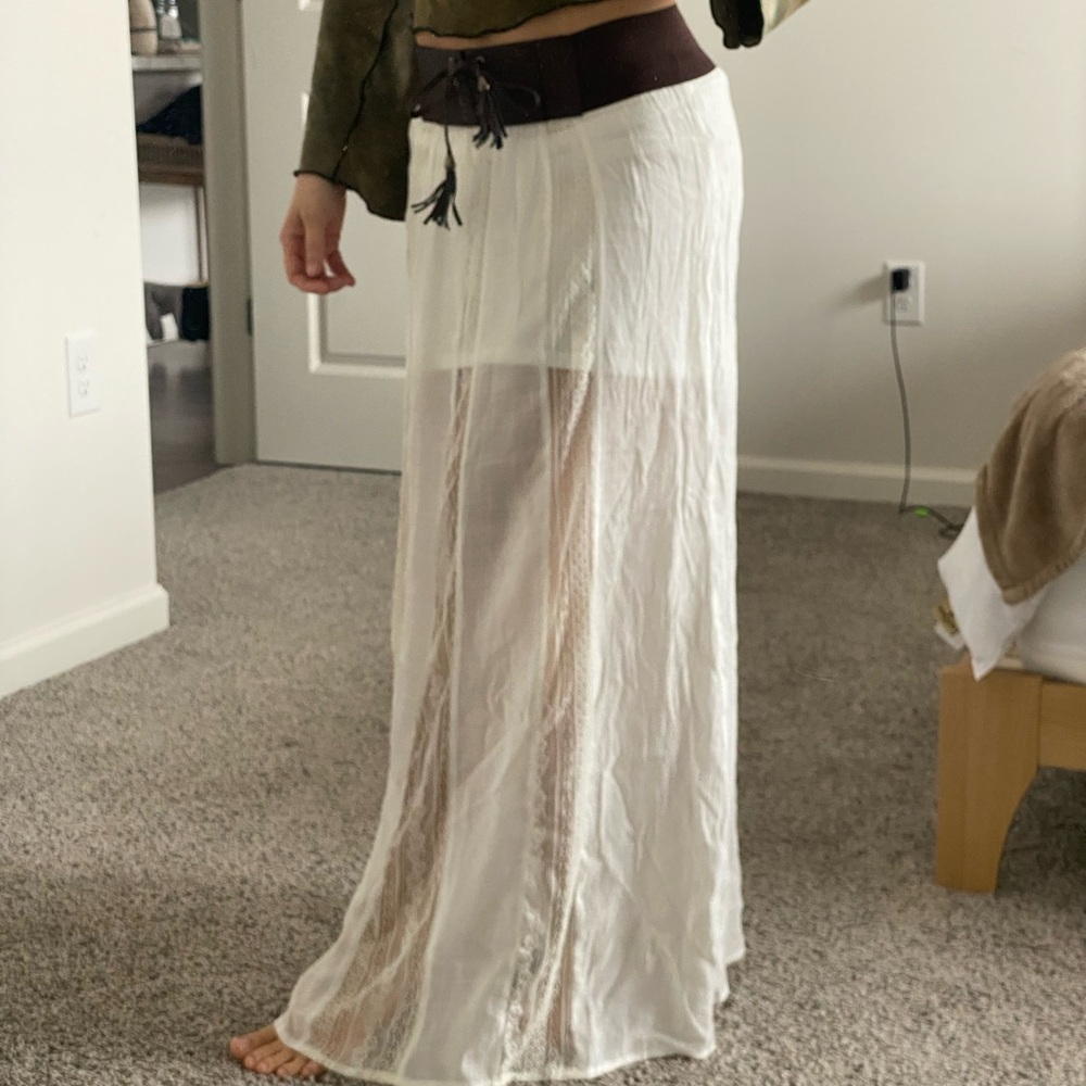 Elegant White Sheer Maxi Skirt